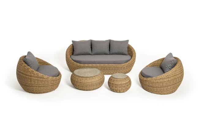 "Барселона" лаунж-зона из искусственного ротанга, цвет соломенный