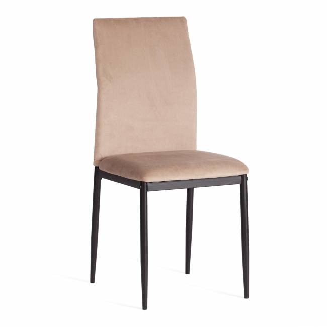 Стул CAPRI (mod. 39) металл, вельвет, 49.5 х 41 х 93,5 см, Beige (бежевый) HLR8 / черный (Комплект из 4 шт.) Beige (бежевый) HLR8 / черный металл, вельвет