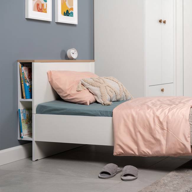 Кровать детская Джастин 11.54 цвет белый шагрень/дуб белый эксклюзив Кровать детская Джастин 11.54 цвет белый шагрень/дуб белый эксклюзив