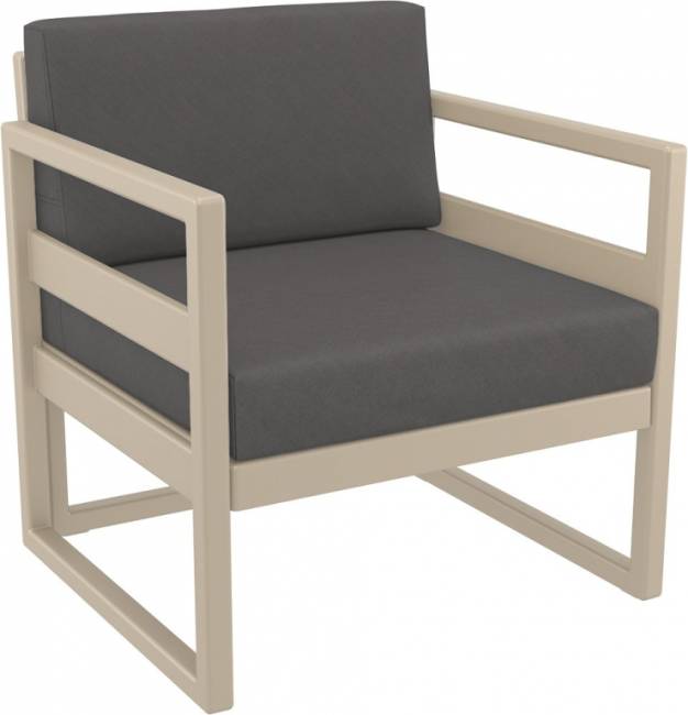 Комплект пластиковой мебели Mykonos бежевый, темно-серый