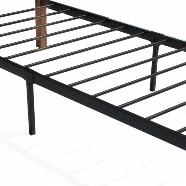 Кровать AT-915 дерево гевея/металл, 90*200 см (Single bed), красный дуб/черный дуб темный дерево гевея/металл
