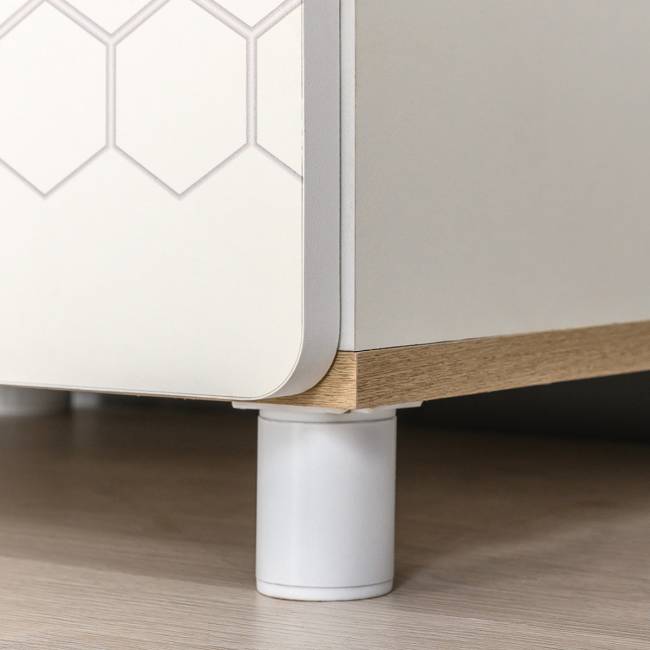 Детская кровать с ящиками и комод Эйп цвет белый/дуб белый