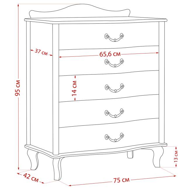 Комод Leset "Джульетта" Орех