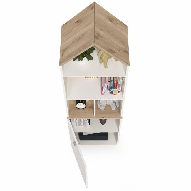 Стеллаж для детской Эйп 13.14 цвет белый/дуб белый Стеллаж для детской Эйп 13.14 цвет белый/дуб белый