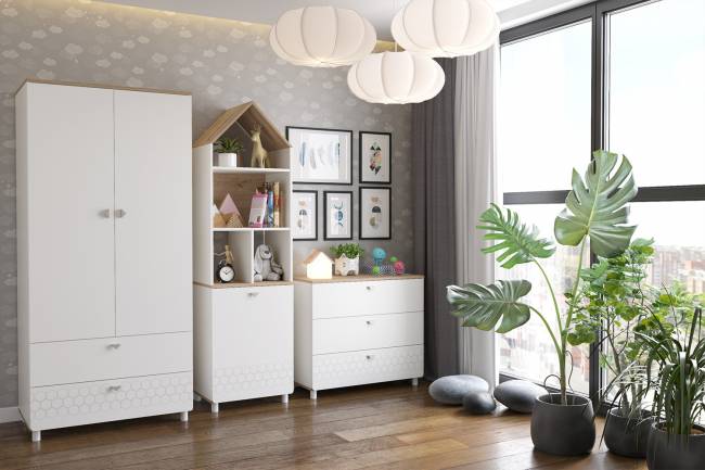 Стеллаж для детской Эйп 13.14 цвет белый/дуб белый Стеллаж для детской Эйп 13.14 цвет белый/дуб белый